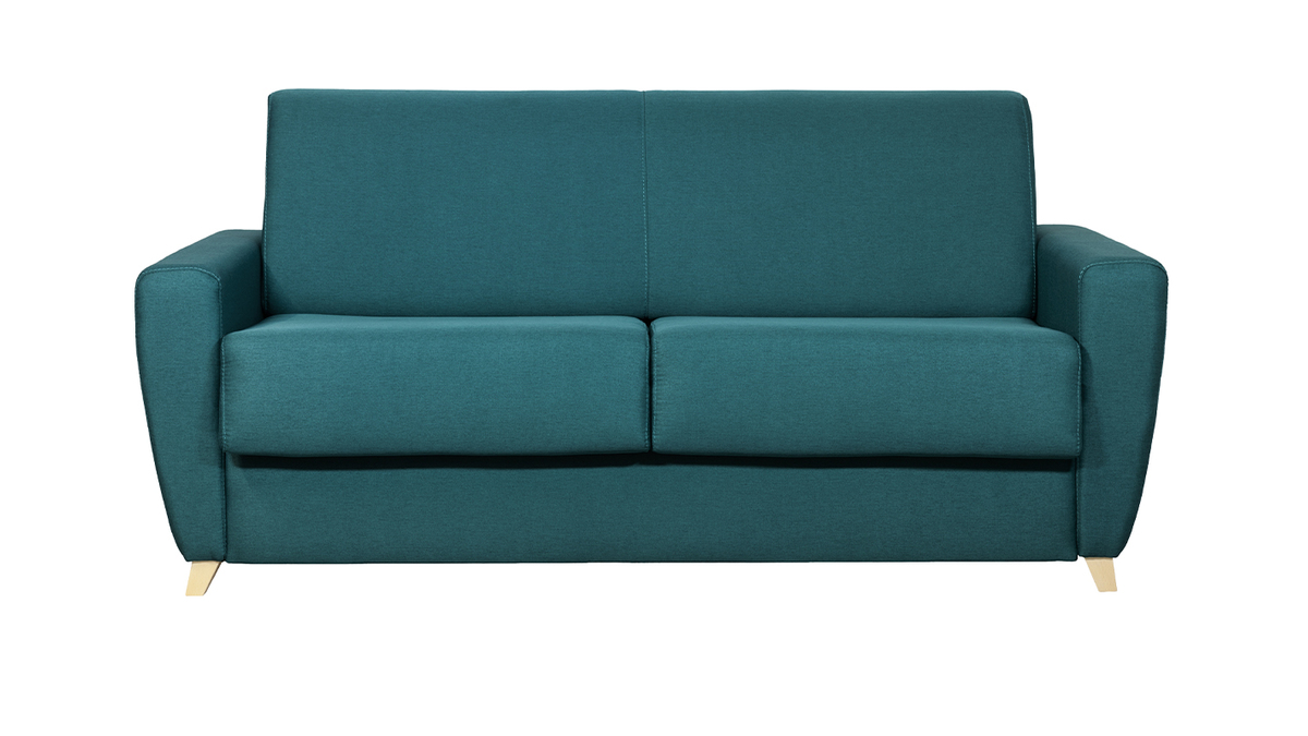 Divano letto scandinavo blu anatra con materasso 18 cm GRAHAM