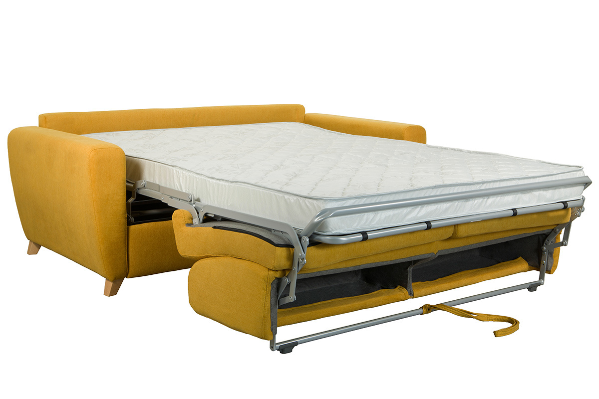 Divano letto scandinavo giallo senape GRAHAM