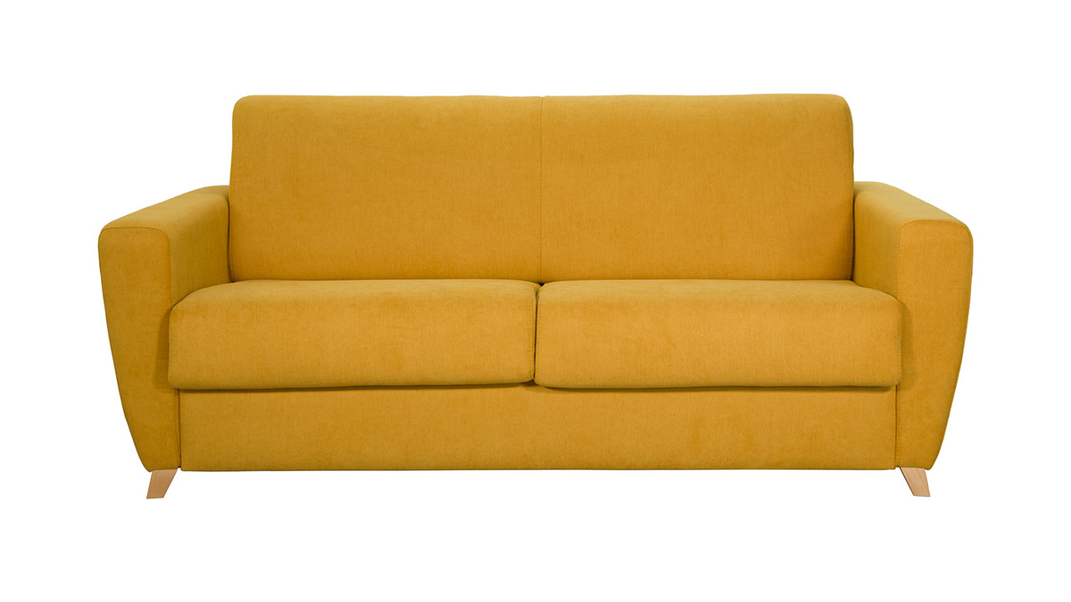 Divano letto scandinavo giallo senape GRAHAM