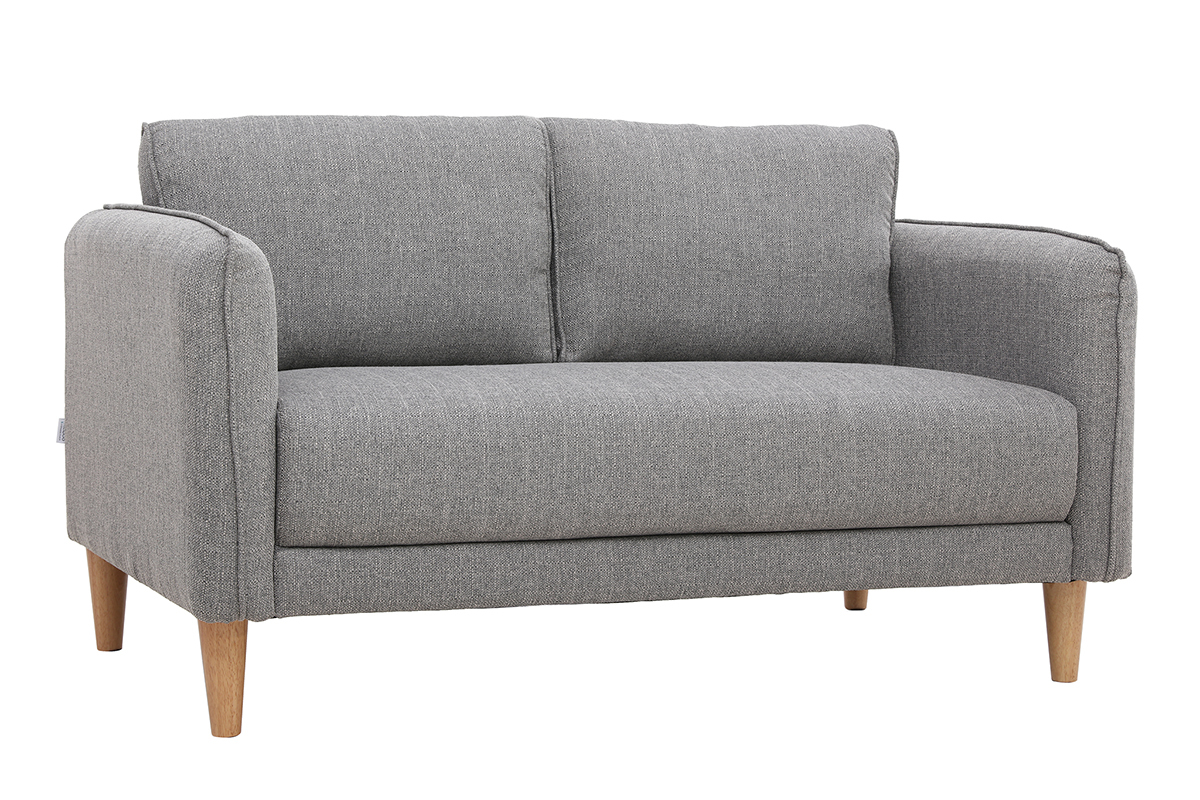 Divano scandinavo 2 posti grigio chiaro KURT