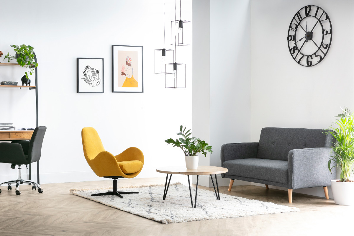 Divano scandinavo 2 posti grigio chiaro ULLA