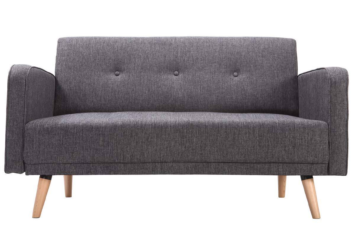 Divano scandinavo 2 posti grigio scuro ULLA