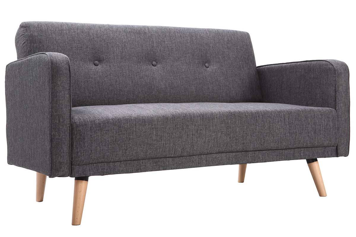 Divano scandinavo 2 posti grigio scuro ULLA