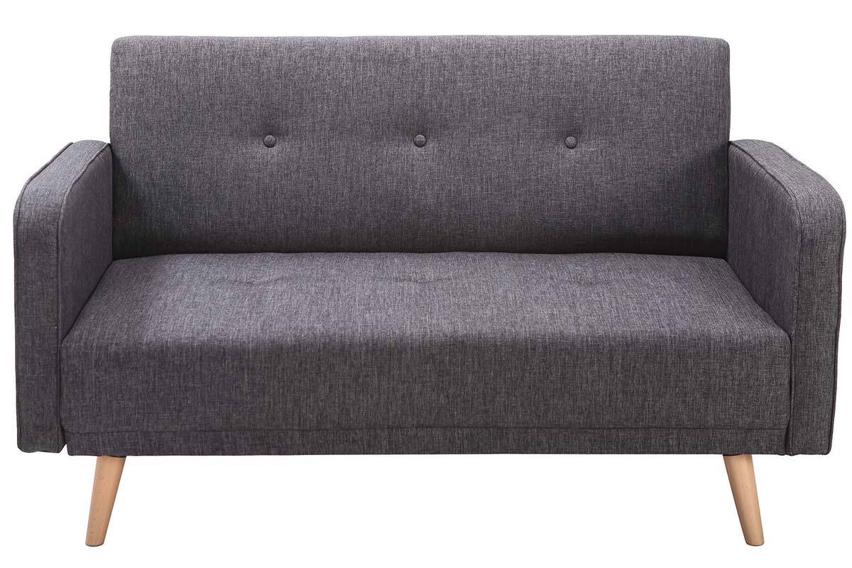 Divano scandinavo 2 posti grigio scuro ULLA