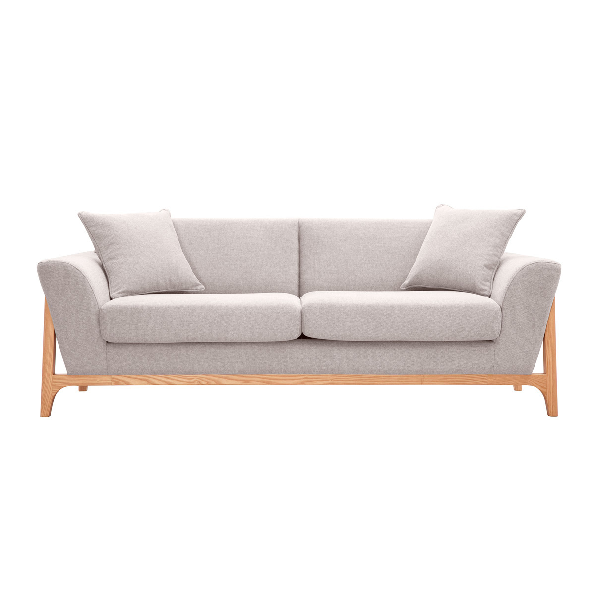 Divano scandinavo 3 posti beige e frassino ASAKO