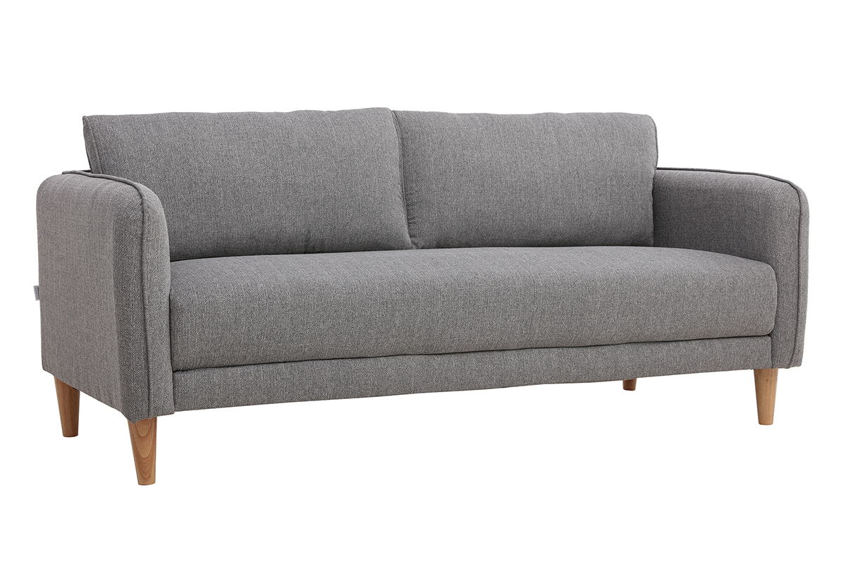 Divano scandinavo 3 posti grigio chiaro KURT