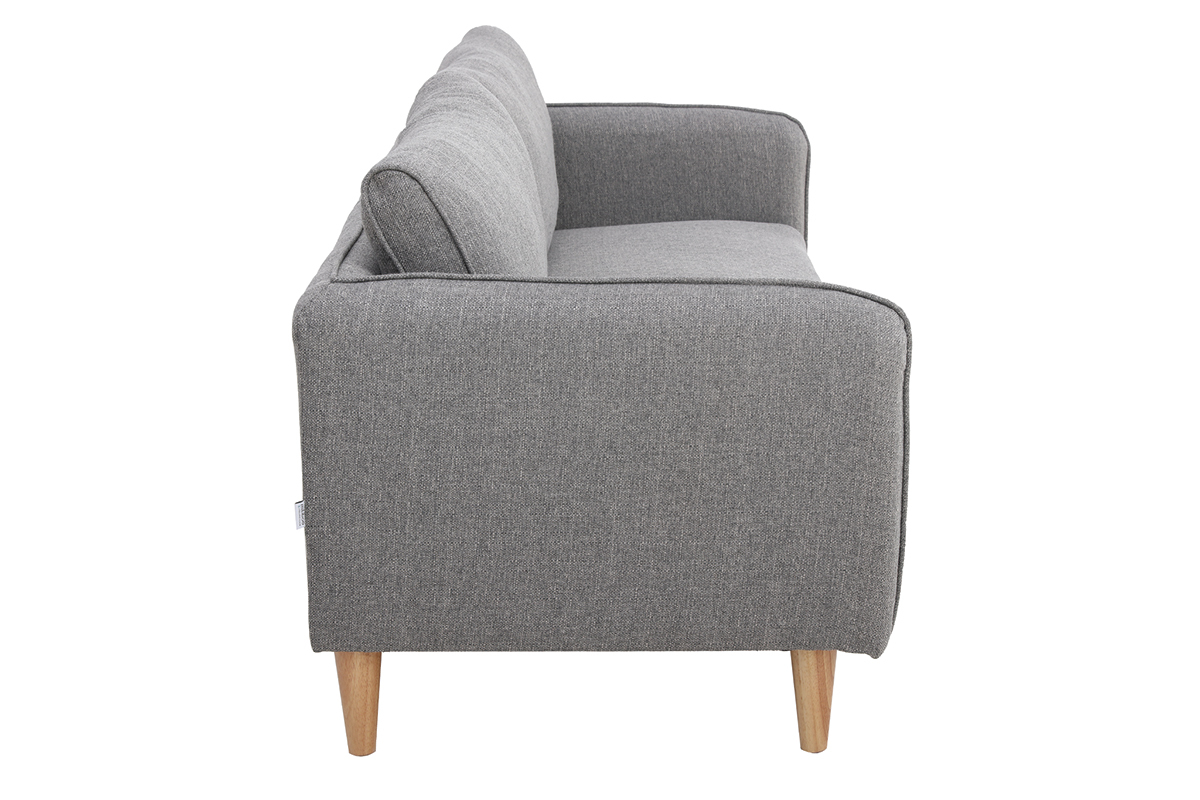 Divano scandinavo 3 posti grigio chiaro KURT