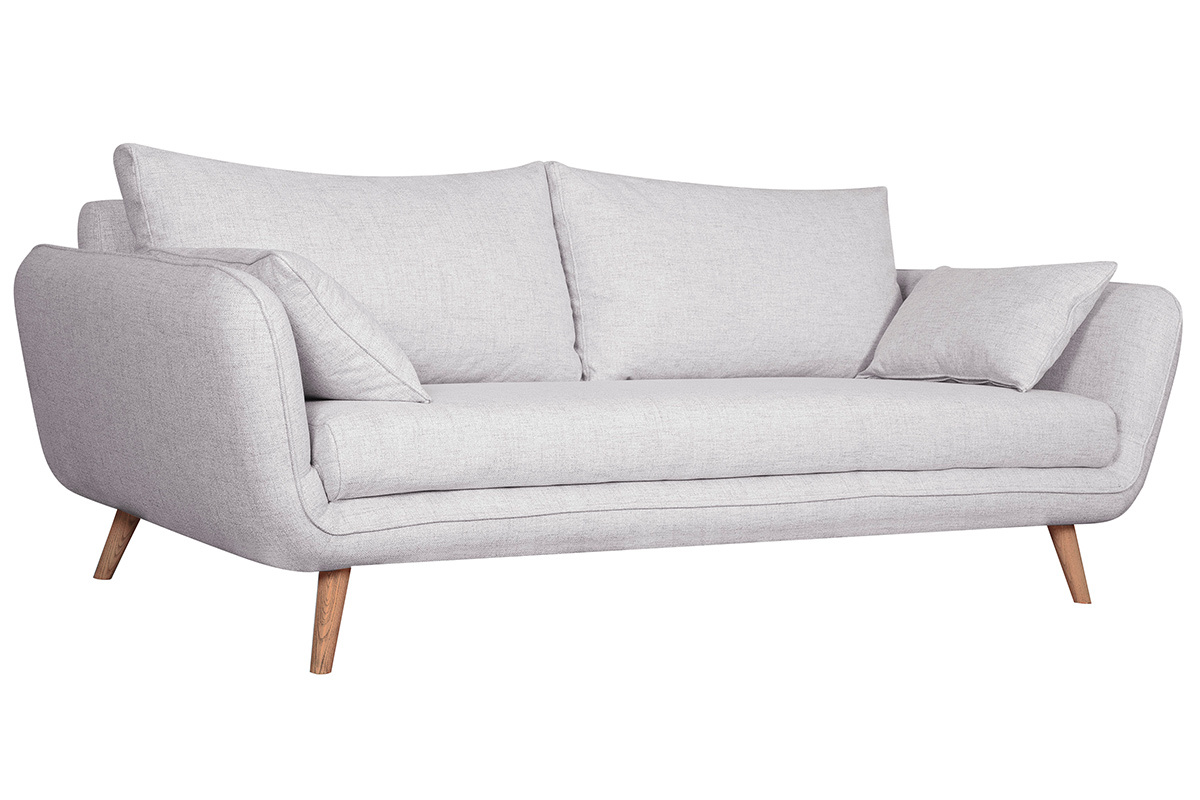 Divano scandinavo 3 posti grigio chiaro screziato CREEP