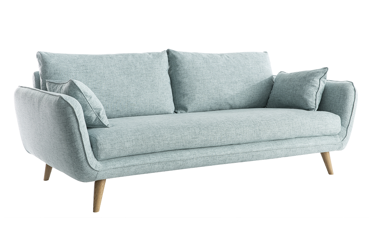 Divano scandinavo 3 posti grigio chiaro screziato CREEP