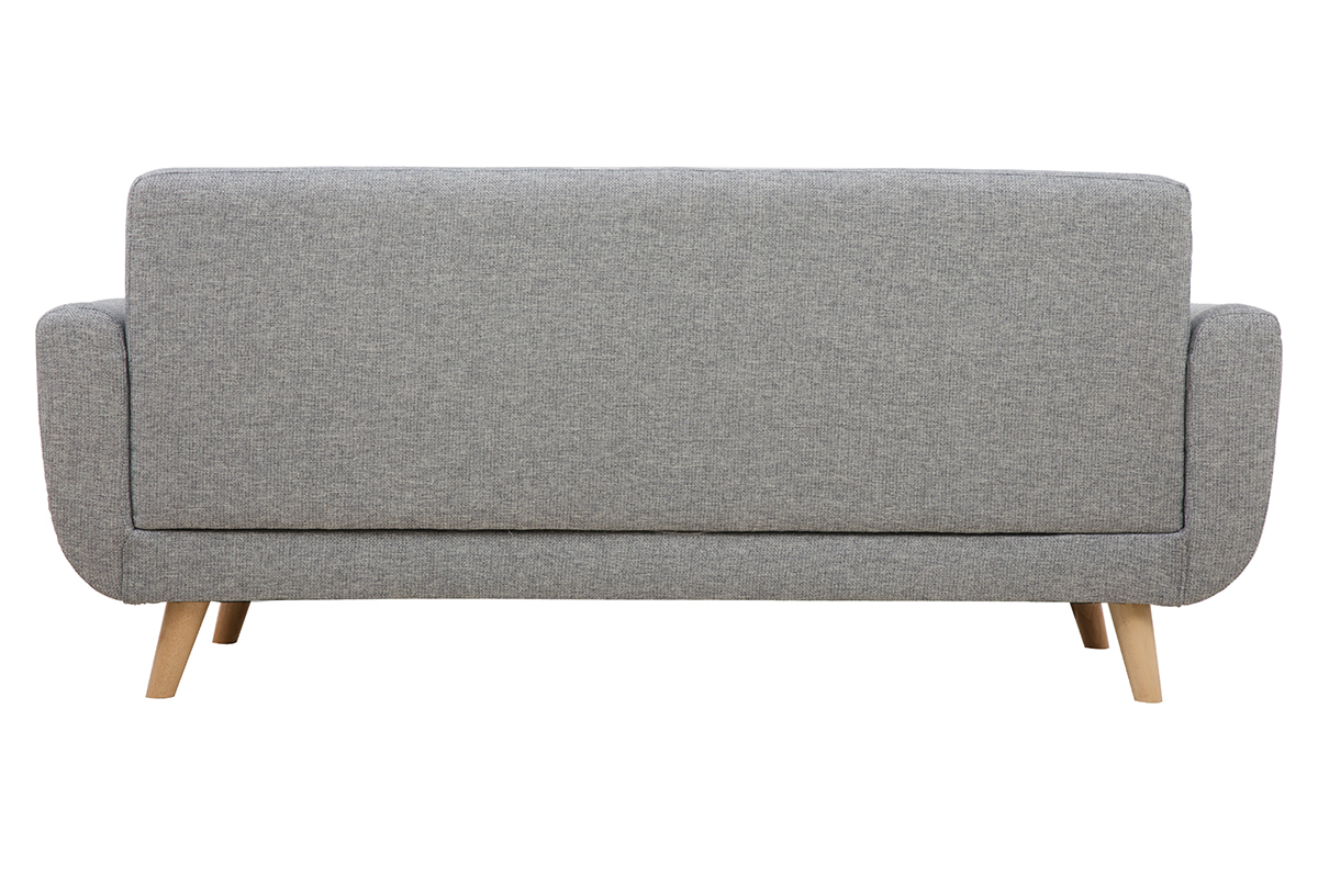 Divano scandinavo 3 posti in grigio chiaro e legno PURE