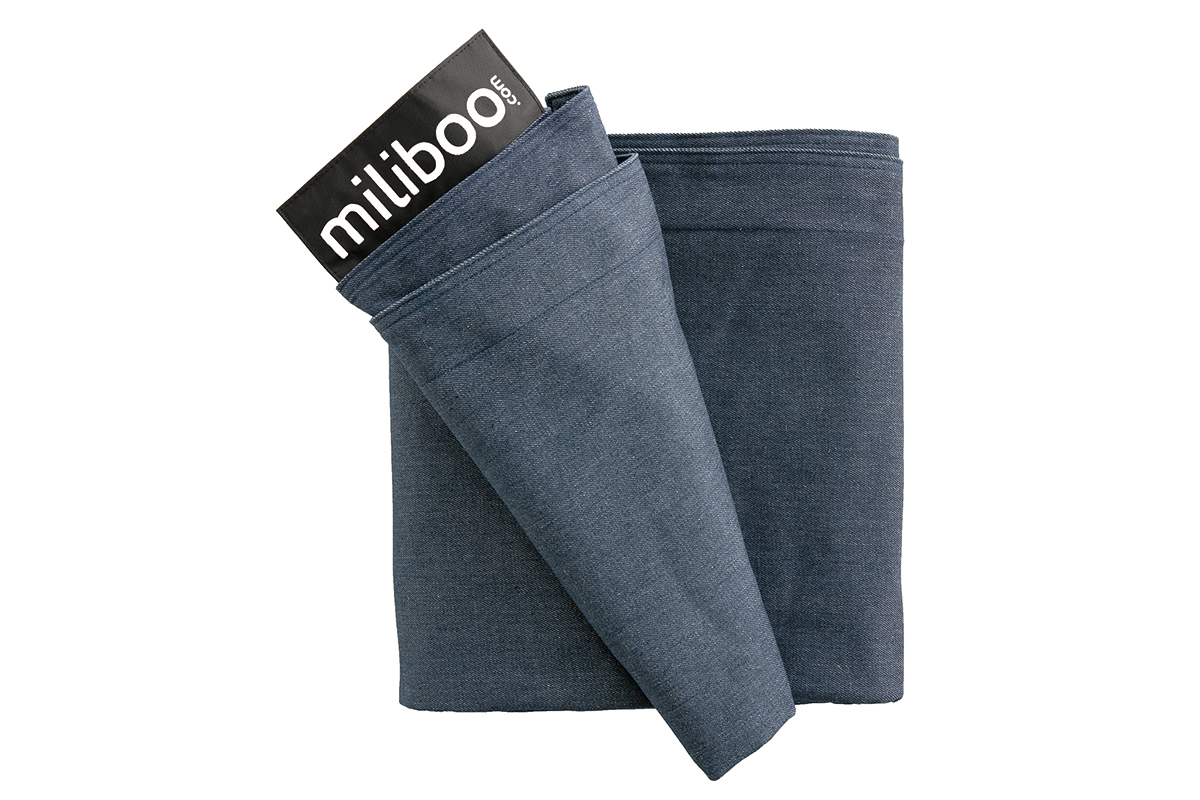 Fodera di pouf gigante in cotone Blue jeans BIG MILIBAG