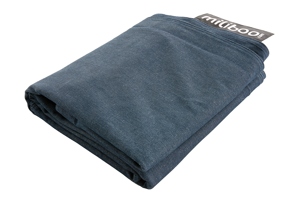 Fodera di pouf gigante in cotone Blue jeans BIG MILIBAG