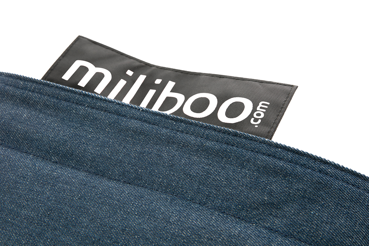 Fodera di pouf gigante in cotone Blue jeans BIG MILIBAG