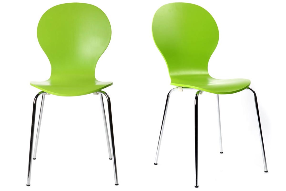 Gruppo di 2 sedie design color verde mela NEW ABIGAIL