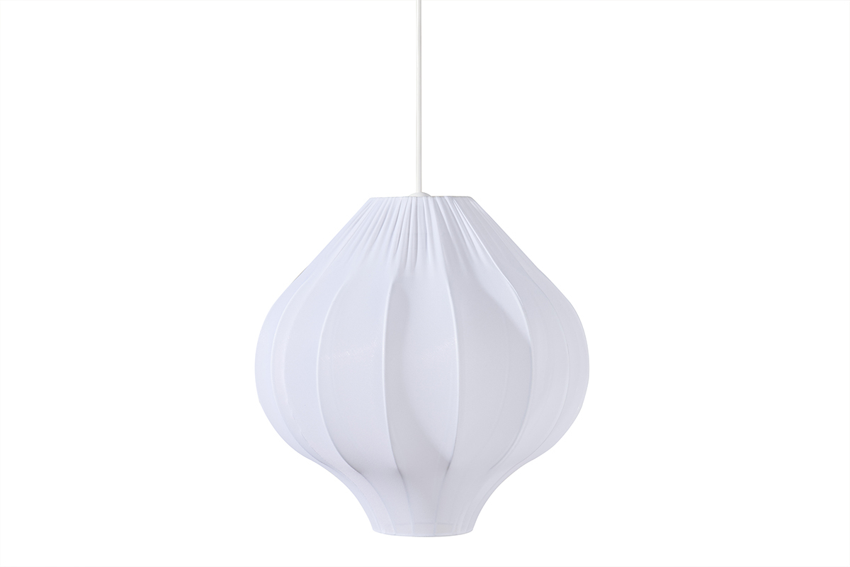 Lampada a sospensione in tulle bianco L33 cm SHELL