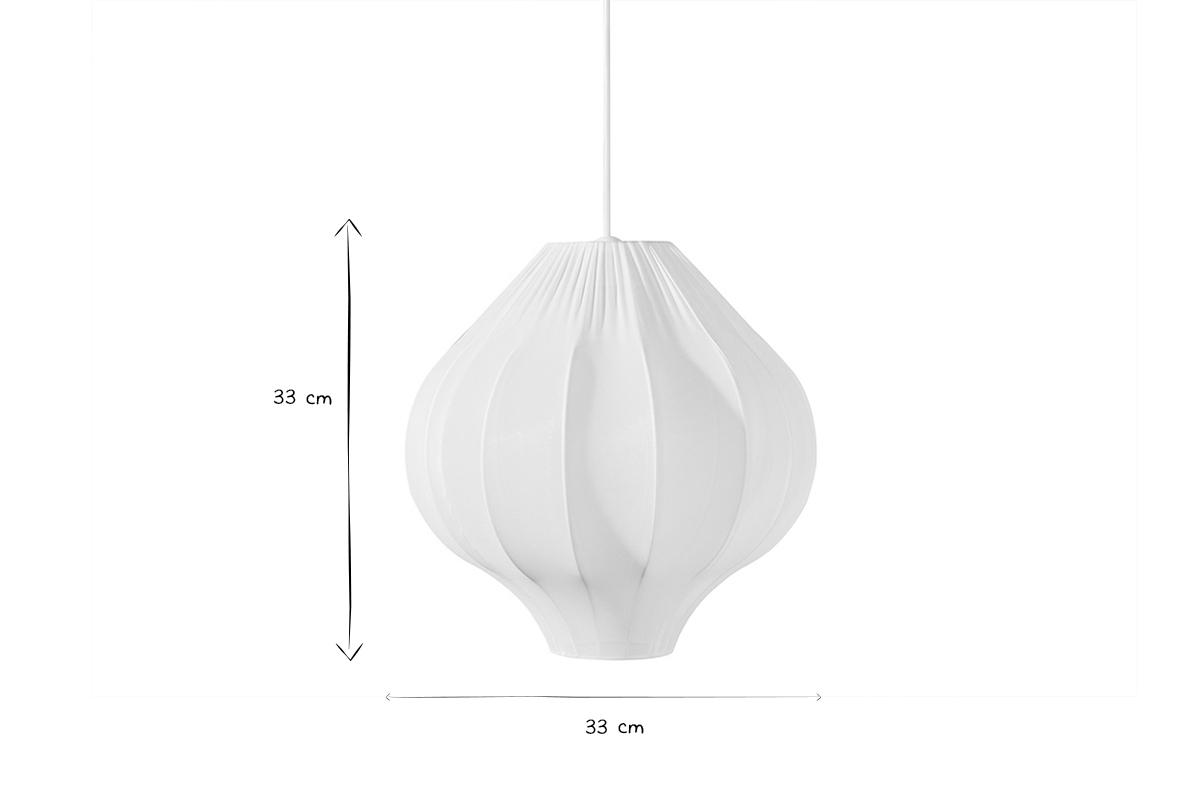 Lampada a sospensione in tulle bianco L33 cm SHELL