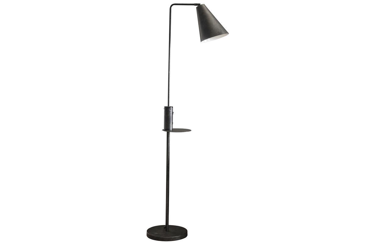 Lampada da terra con caricatore USB in metallo carbonio DARYL