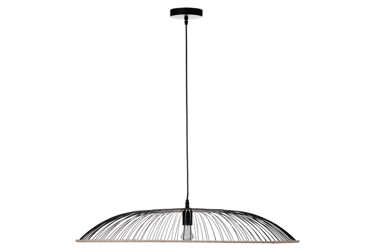 Lampadario in metallo e vimini D60 cm ARIA