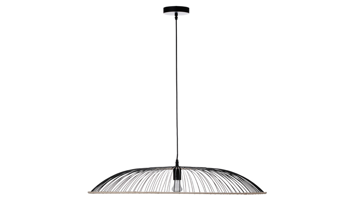 Lampadario in metallo e vimini D60 cm ARIA