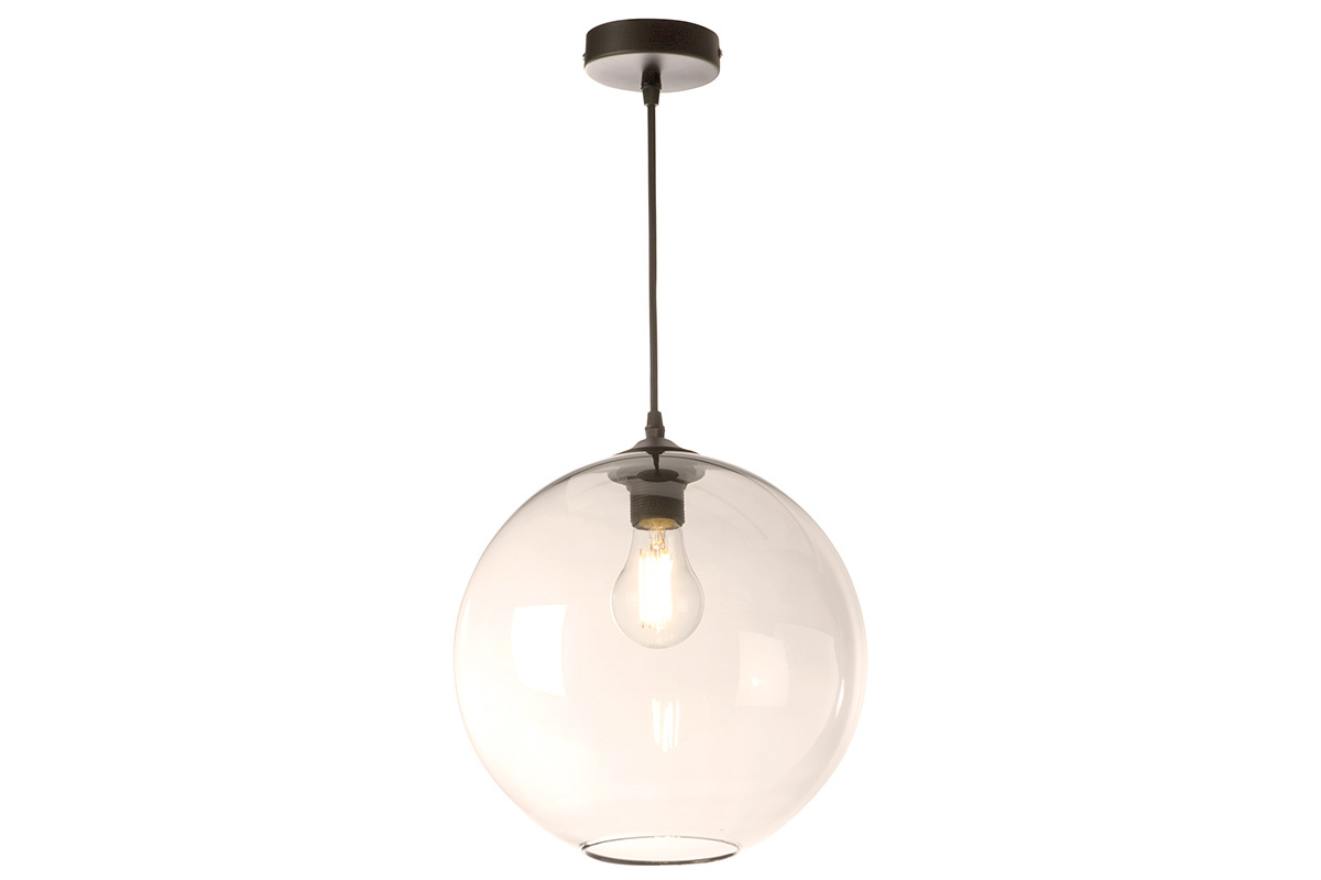 Lampadario sferico in vetro ambrato D30 cm DUNA