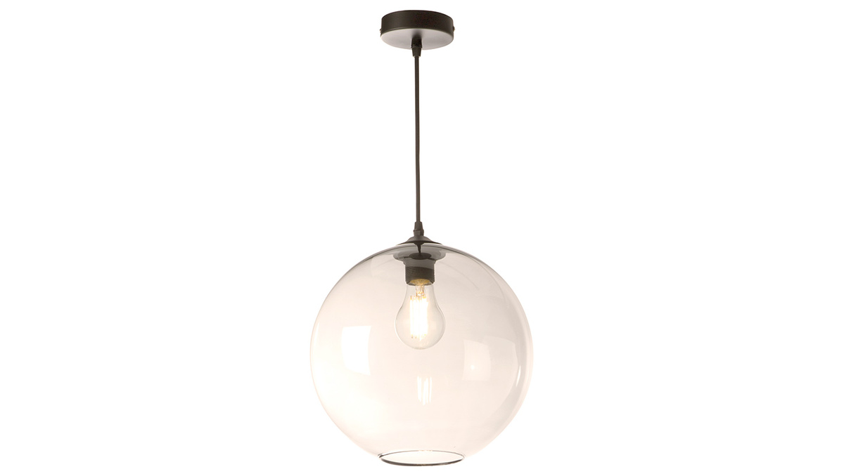 Lampadario sferico in vetro ambrato D30 cm DUNA