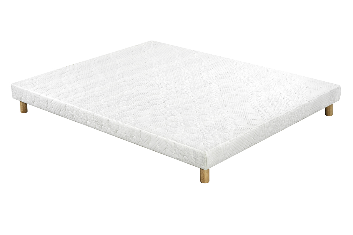 Letto 140 x 200 cm con base per materasso e materasso memory foam BENJI