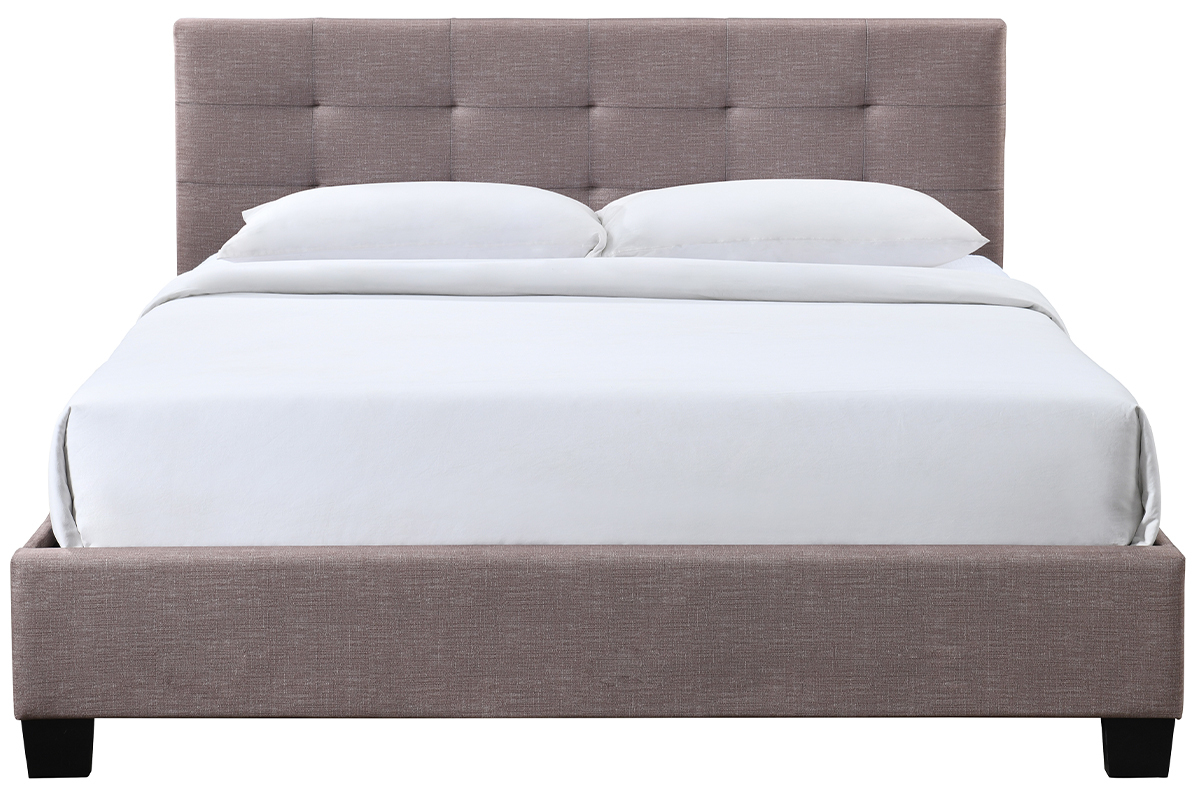 Letto 160 x 200 imbottito tessuto cammello MARQUISE