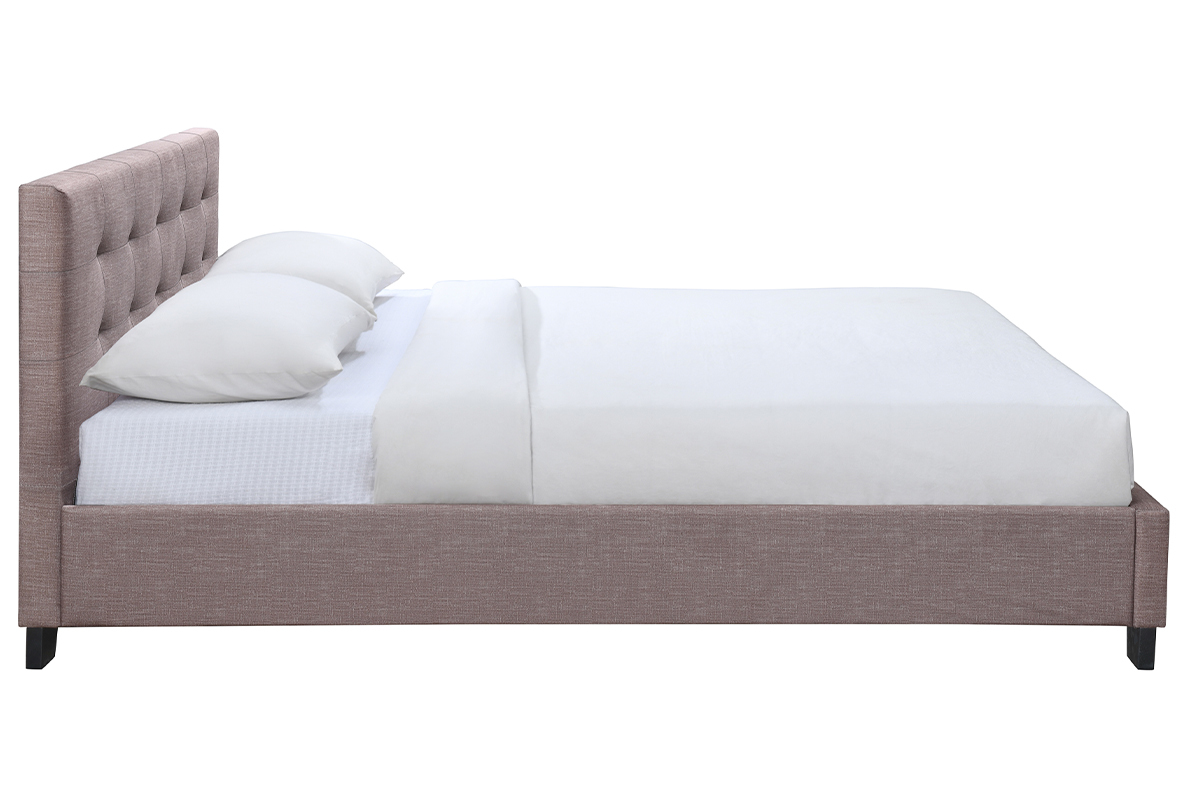 Letto 160 x 200 imbottito tessuto cammello MARQUISE