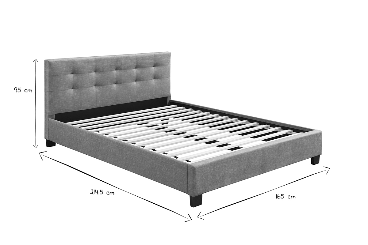 Letto 160 x 200 imbottito tessuto cammello MARQUISE