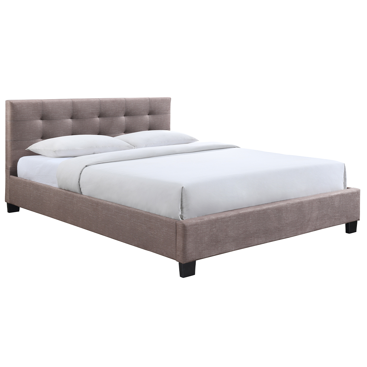 Letto 160 x 200 imbottito tessuto cammello MARQUISE