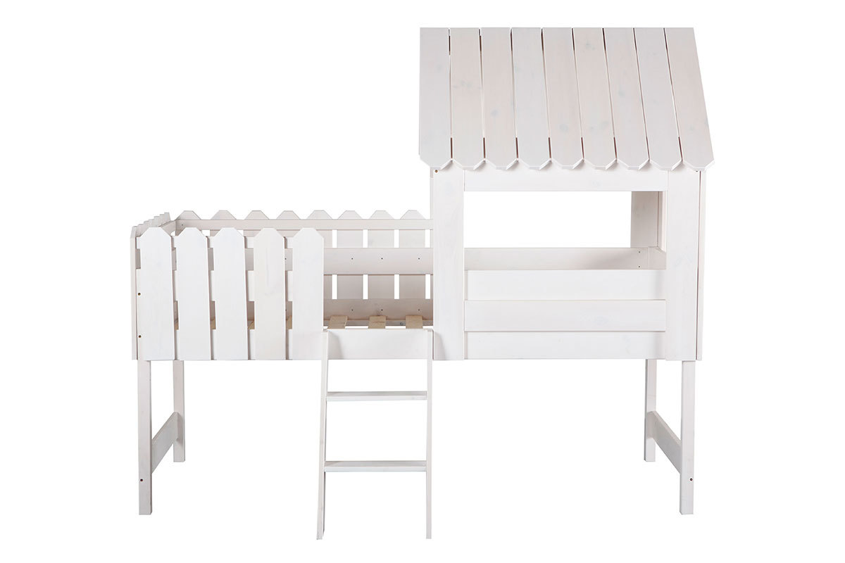 Letto a capanna bianco per bambini LITTLE HOUSE