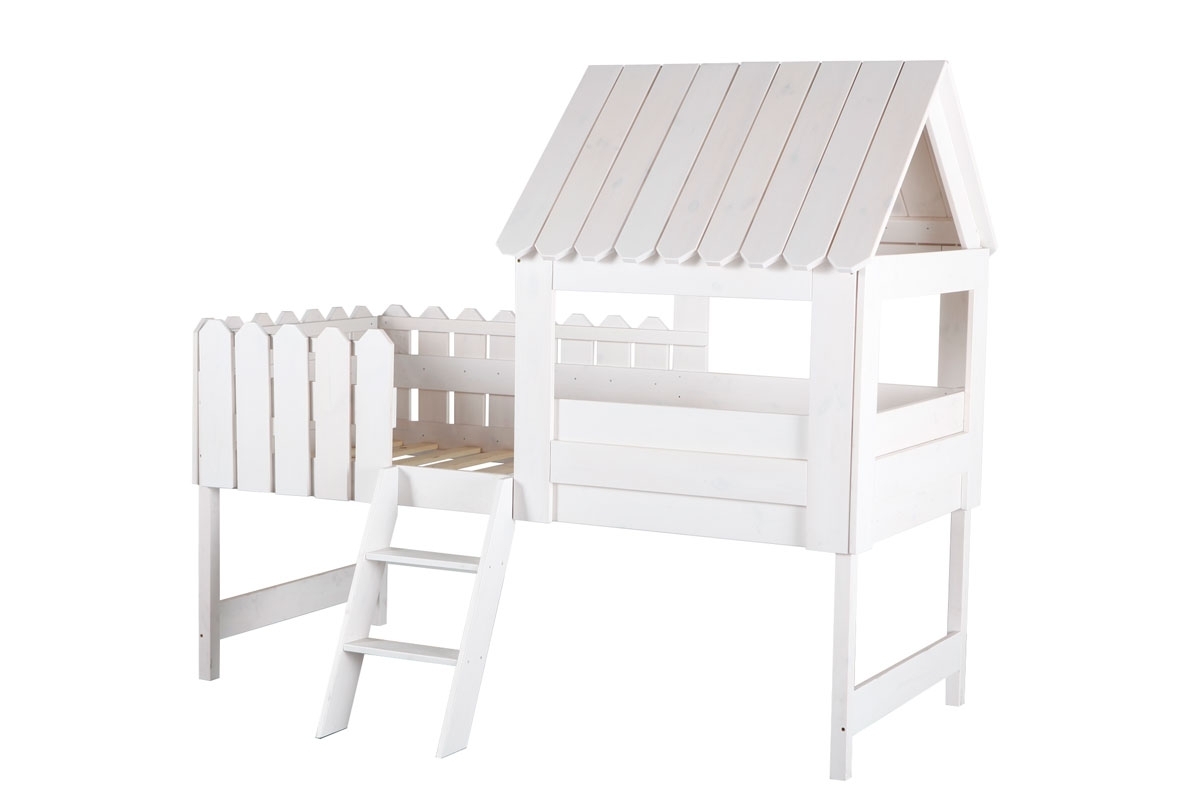 Letto a capanna bianco per bambini LITTLE HOUSE