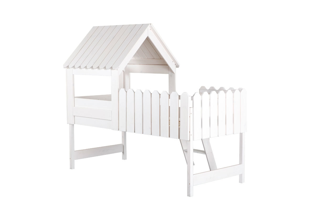 Letto a capanna bianco per bambini LITTLE HOUSE