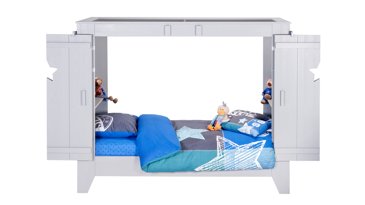 Letto a capanna per bambini HOME grigio