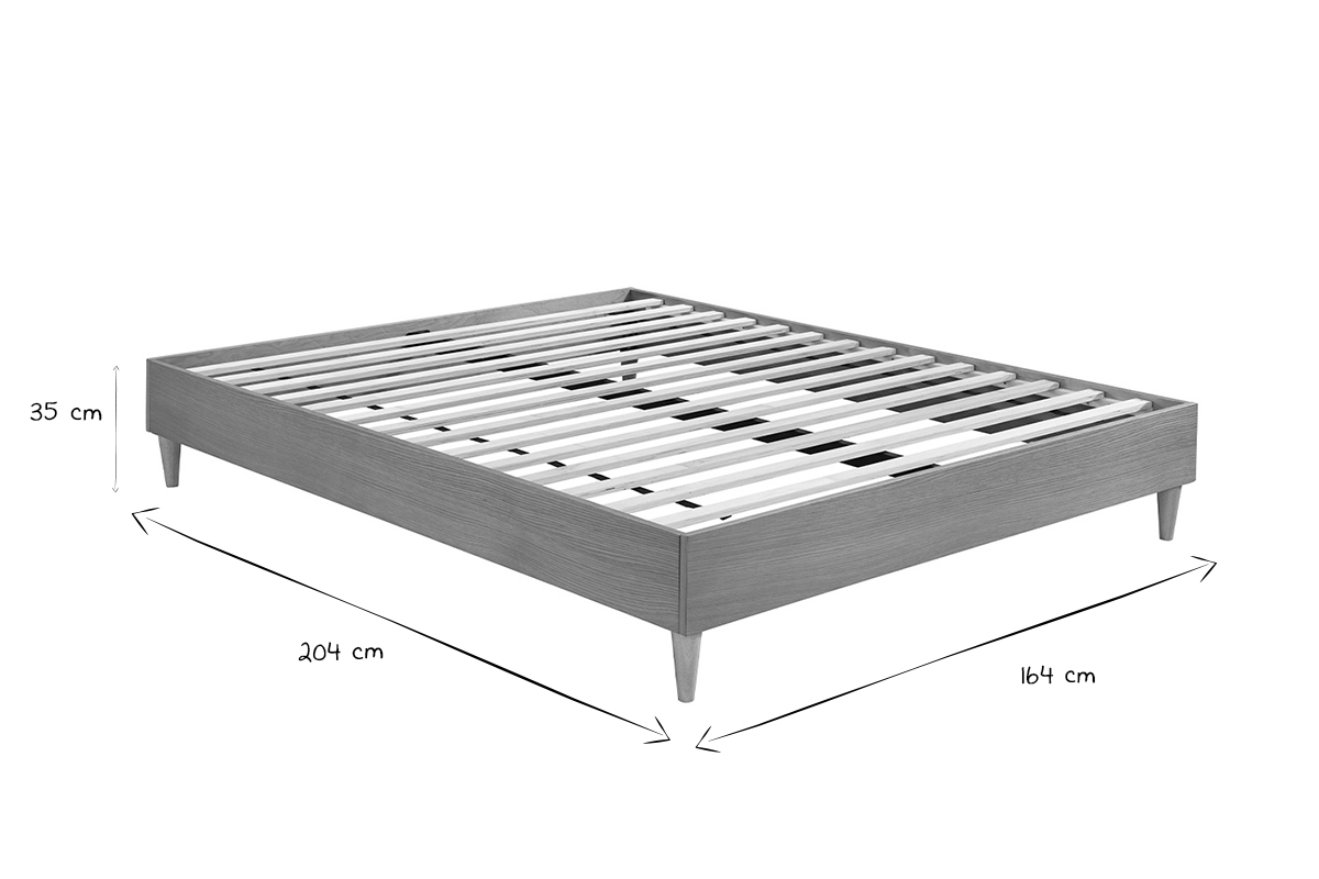 Letto adulto  160 x 200 cm con rete finitura in legno chiaro AYO