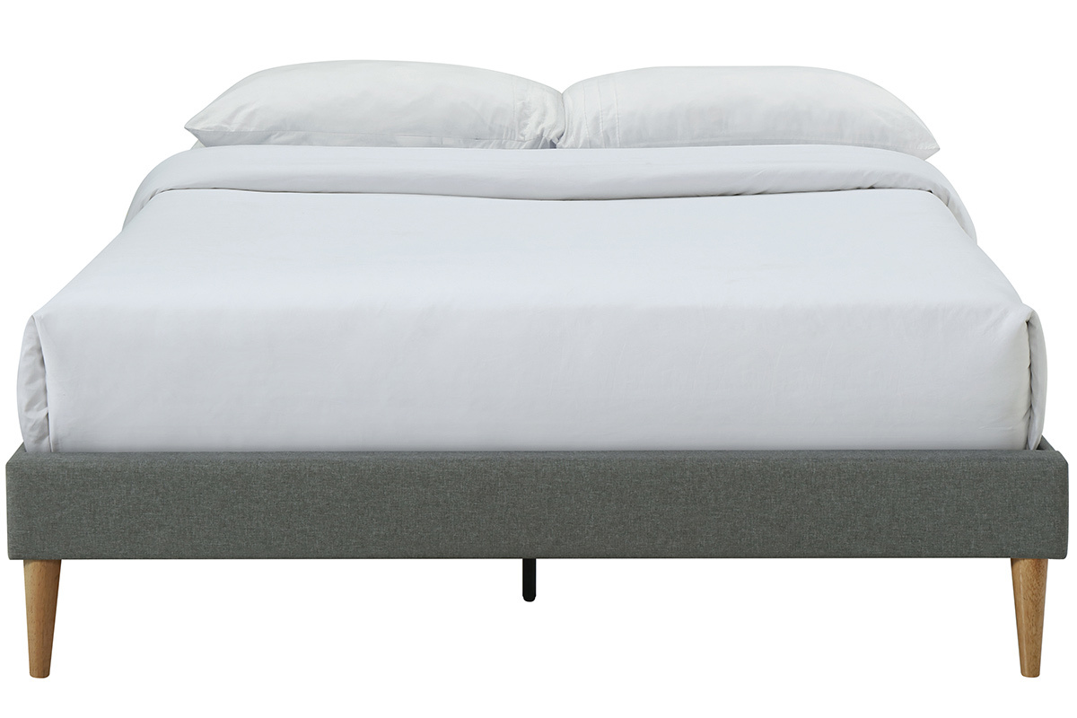 Letto adulto 160 x 200 cm con rete in tessuto grigio AYO