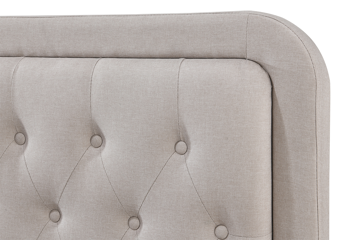 Letto capitonato tessuto beige 160 x 200cm KRISTEN