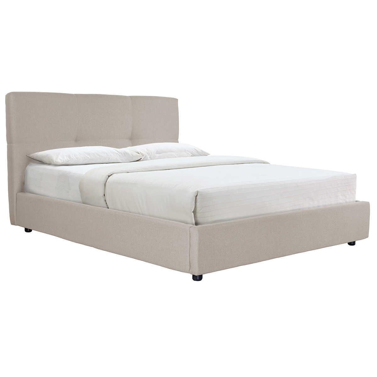 Letto con contenitore 160x200 cm in tessuto naturale SOGNO