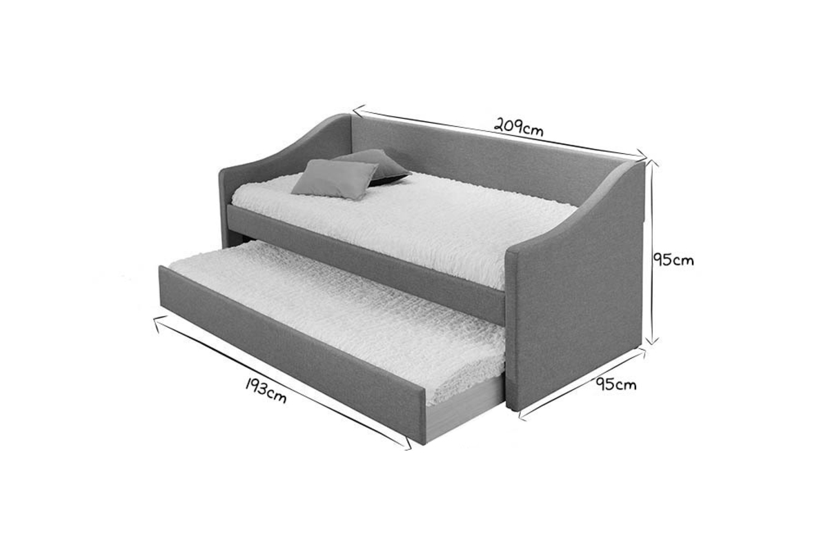 Letto estraibile 190x90cm grigio chiaro BEKKER