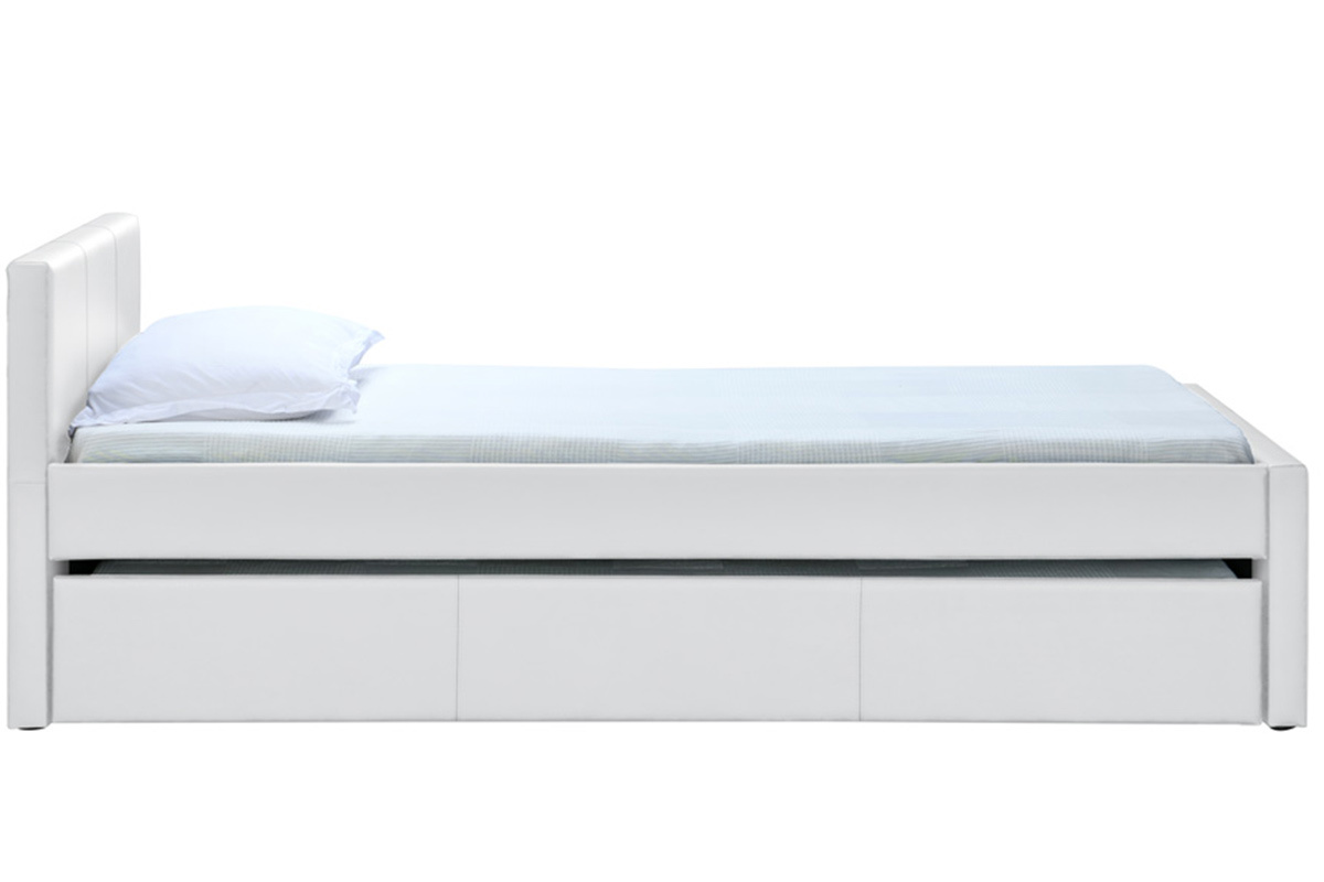 Letto estraibile 90 x 195 PU bianco MACCO