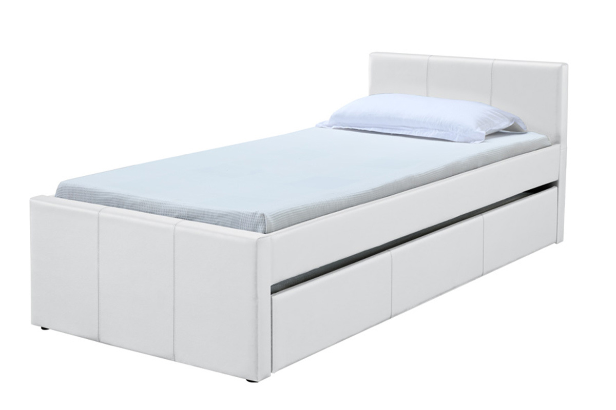 Letto estraibile 90 x 195 PU bianco MACCO