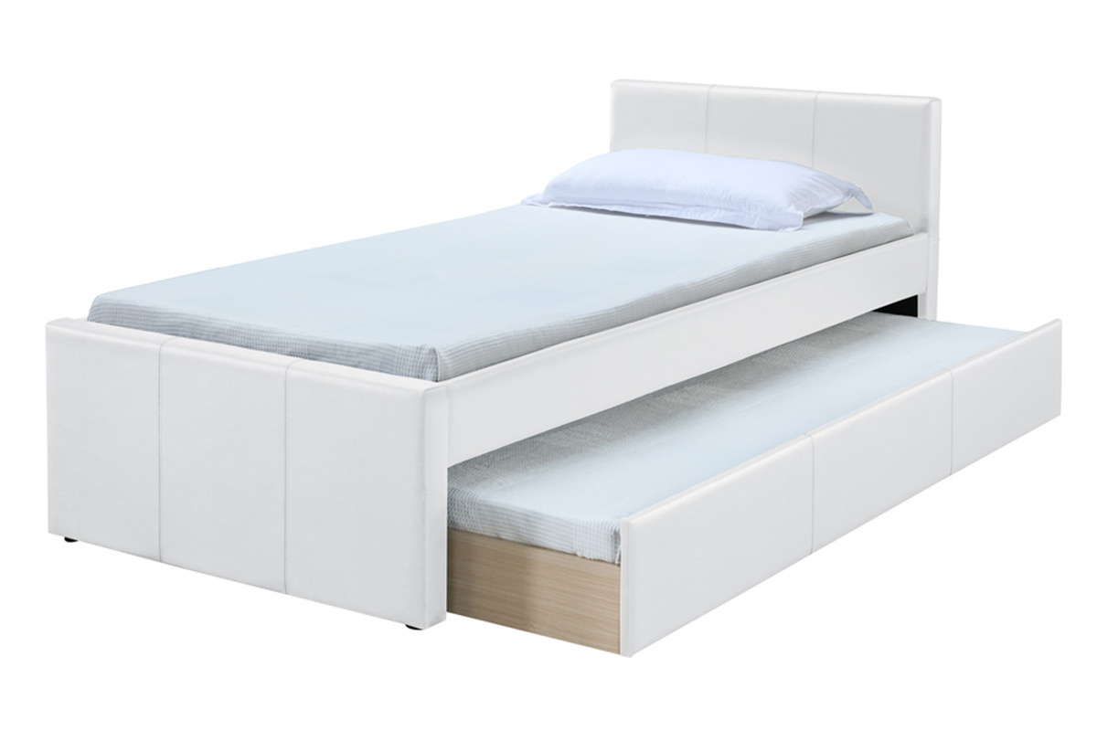 Letto estraibile 90 x 195 PU bianco MACCO