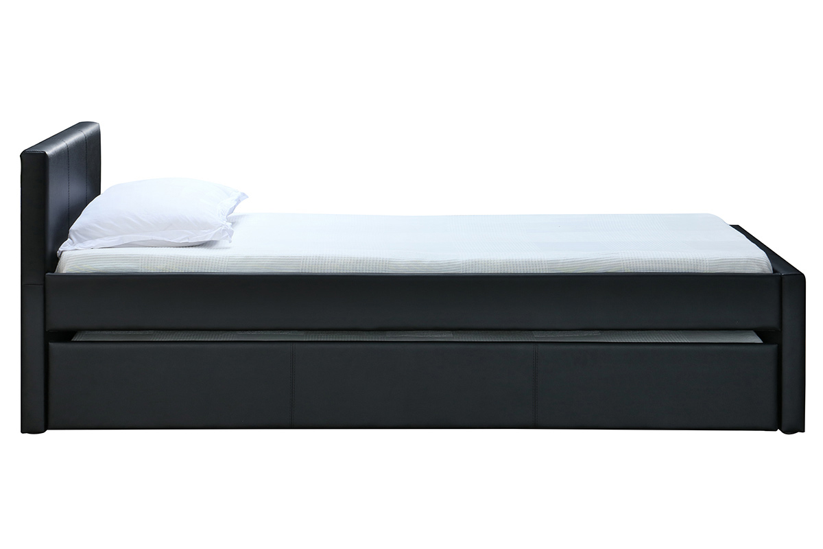 Letto estraibile 90 x 195 PU nero opaco MACCO