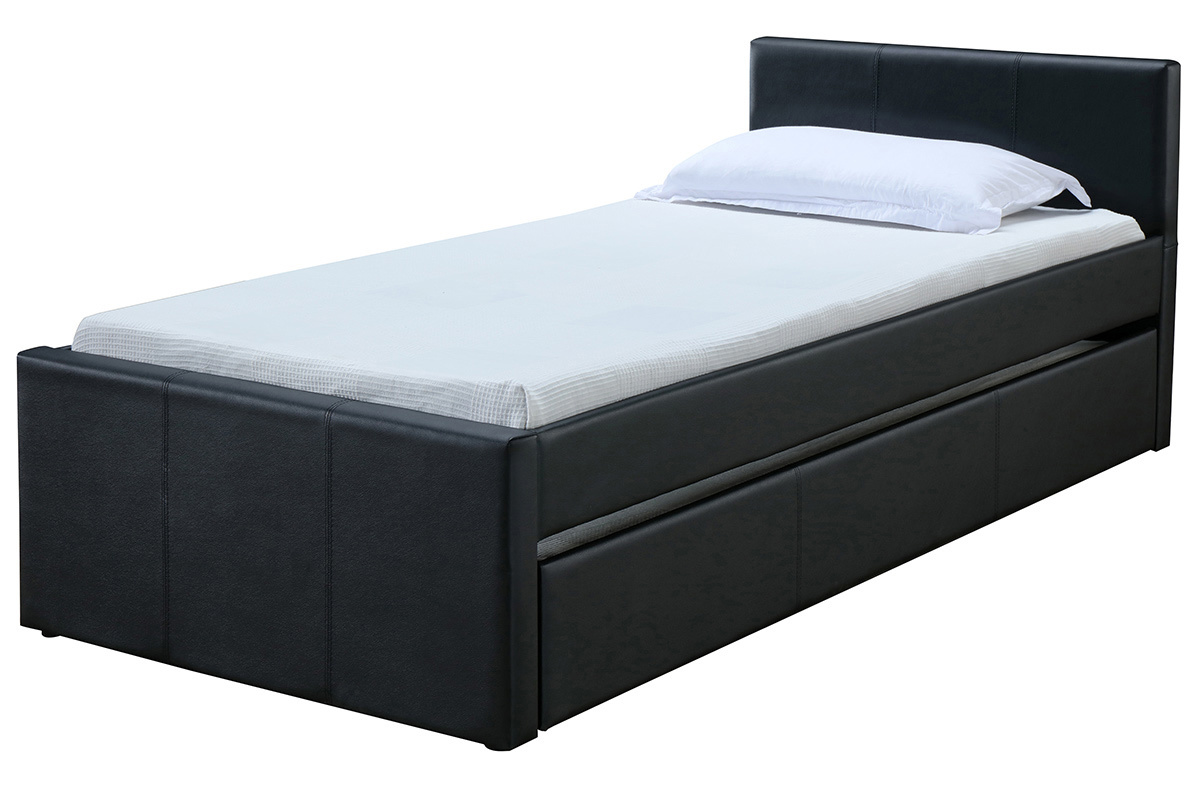 Letto estraibile 90 x 195 PU nero opaco MACCO