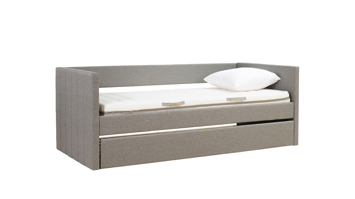 Letto estraibile in tessuto grigio 90x190 cm ELIE