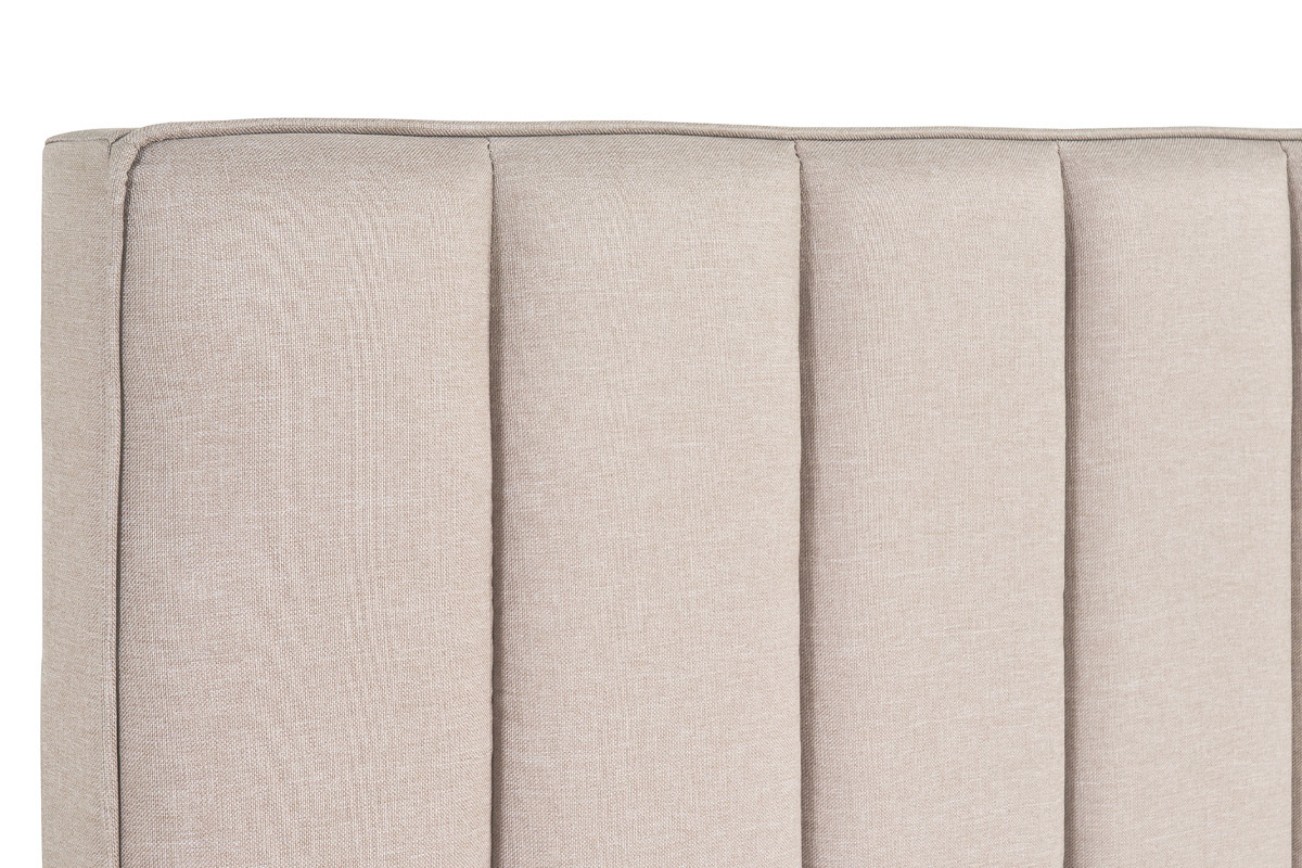 Letto matrimoniale 160x200 cm in tessuto beige DIANE