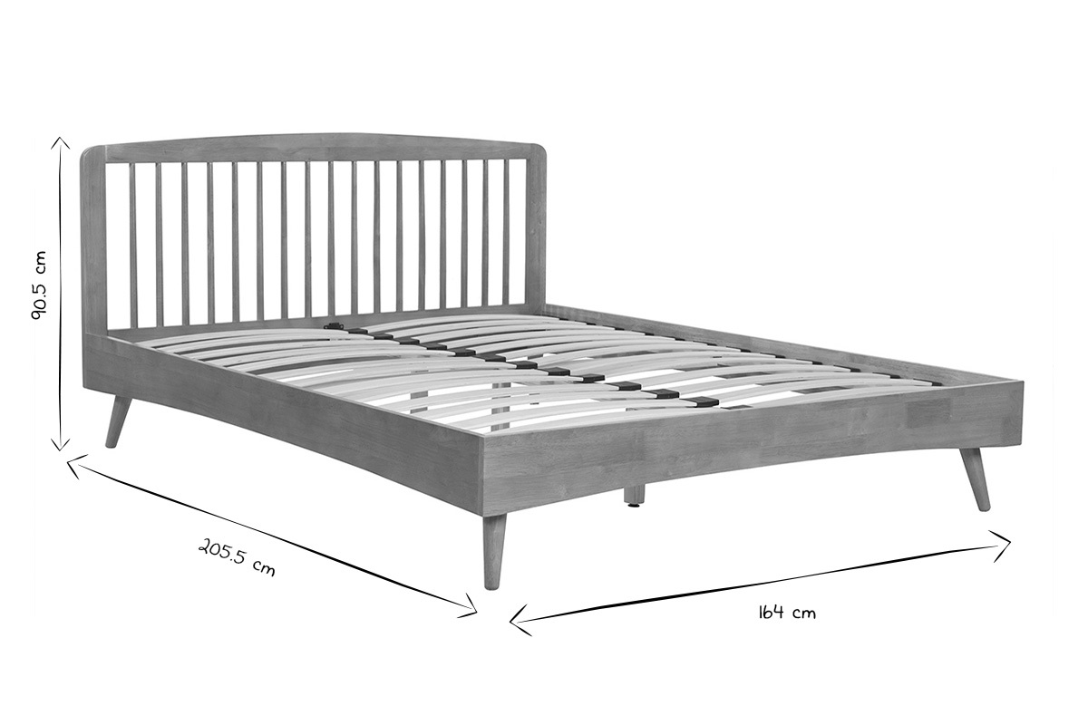 Letto matrimoniale 160x200 in legno TERRY