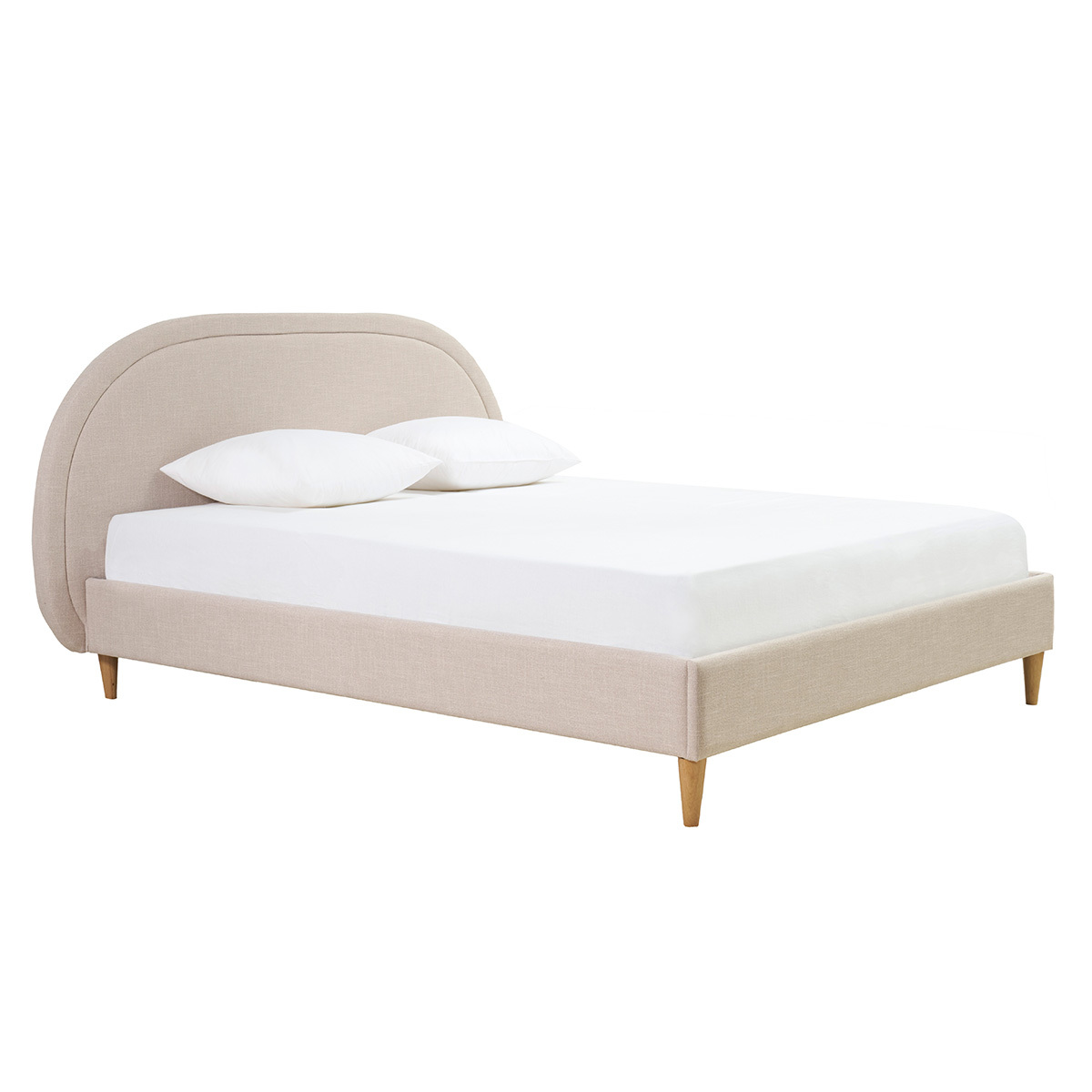 Letto matrimoniale 160x200 in tessuto beige CHARLINE