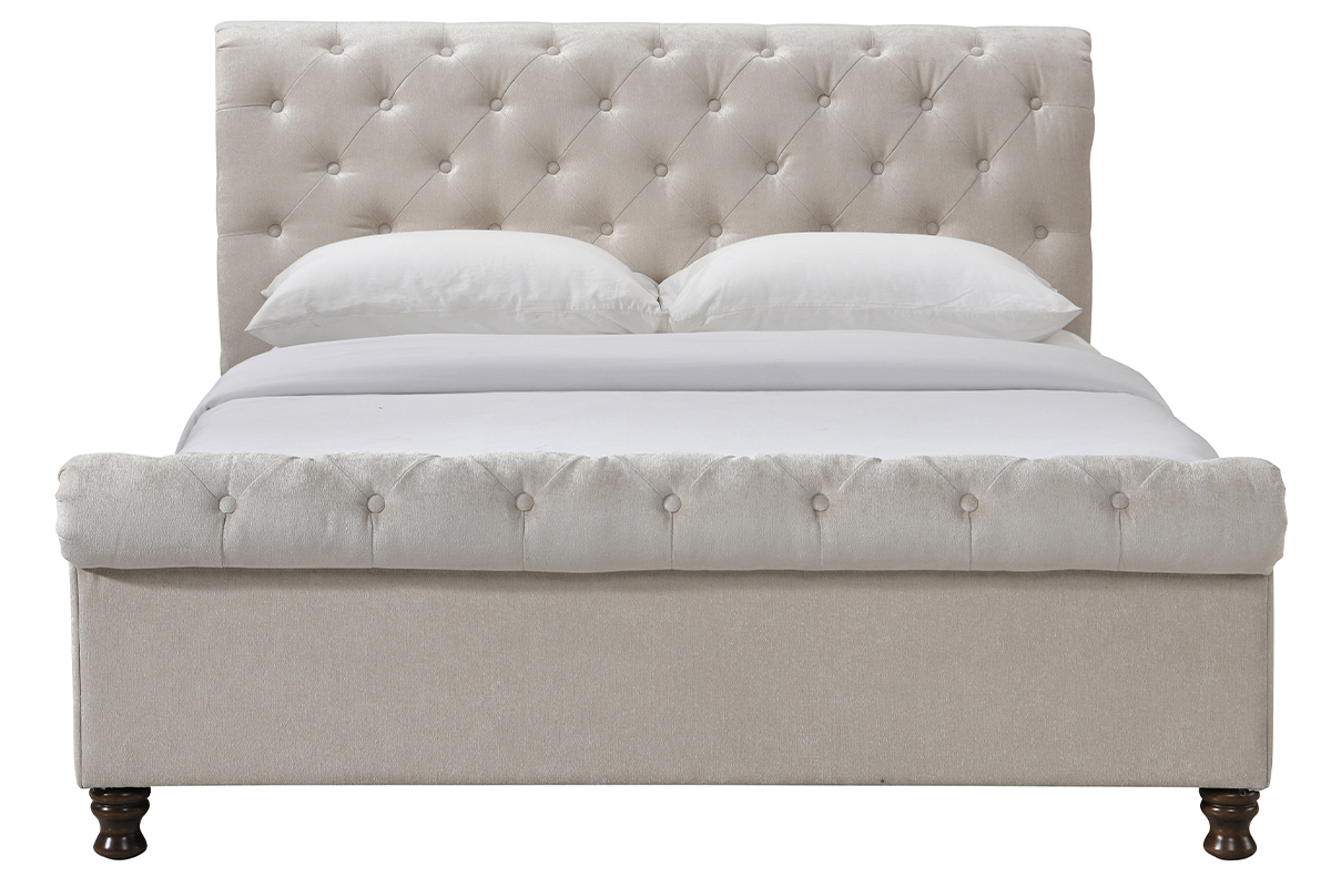 Letto matrimoniale 160x200 velluto capitonne RILEY