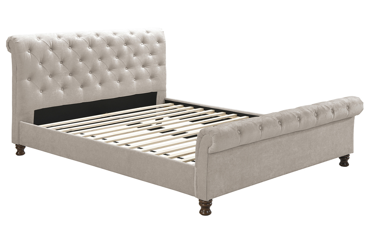 Letto matrimoniale 160x200 velluto capitonne RILEY